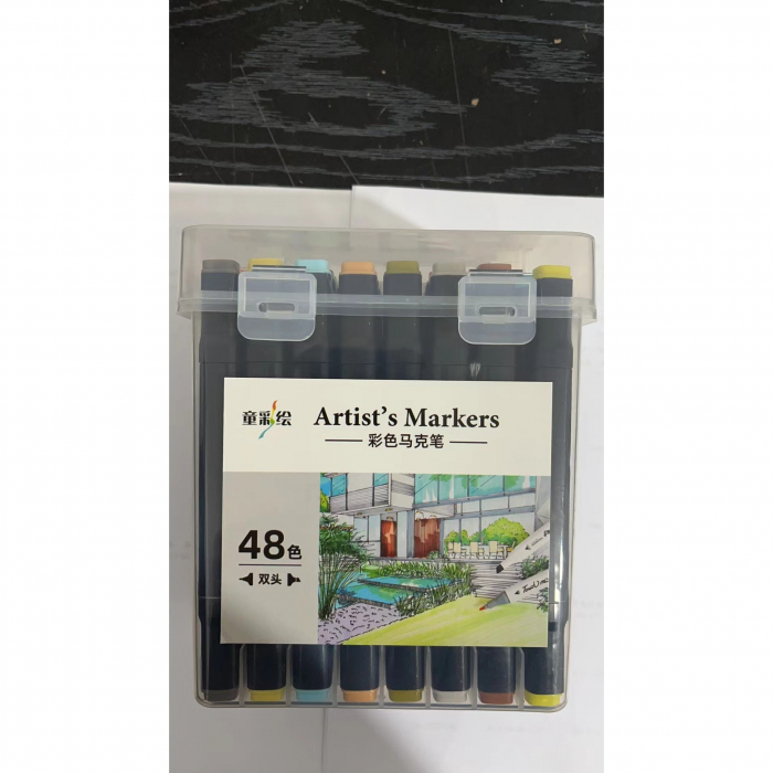 Set 48 Markere cu Alcool Twin Touch, Cutie Plastic Inclusa, Flippy, Multicolor [1]