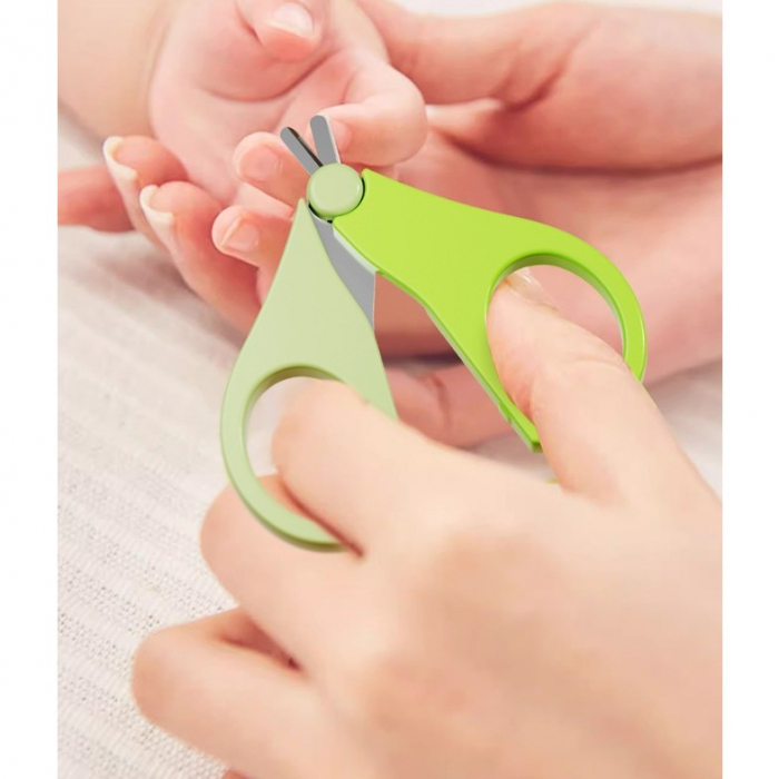 Set 4in1 de Ingrijire Unghii pentru Bebelusi, Flippy, Cutie de Depozitare Transparenta, 0-6 Ani, 13.6x8x2 cm, Verde [4]
