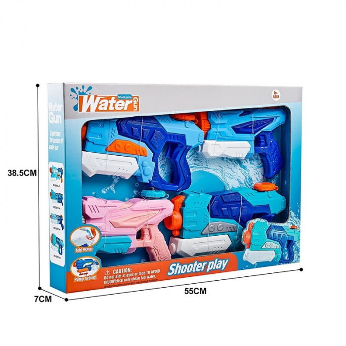 Set 4x Pistol cu Apa pentru Copii, Flippy, 6ani+, Multicolor, 2x 550 ML + 2x 300 ML [6]
