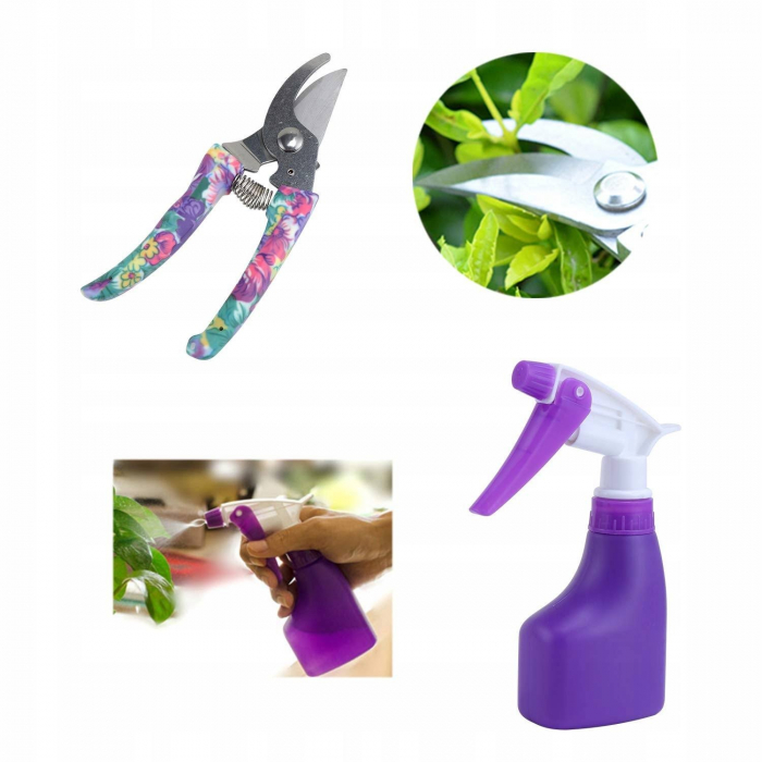 Set 5 accesorii pentru gradinarit Flippy, geanta depozitare inclusa, otel inoxidabil, 38 x 29 cm, mov [5]