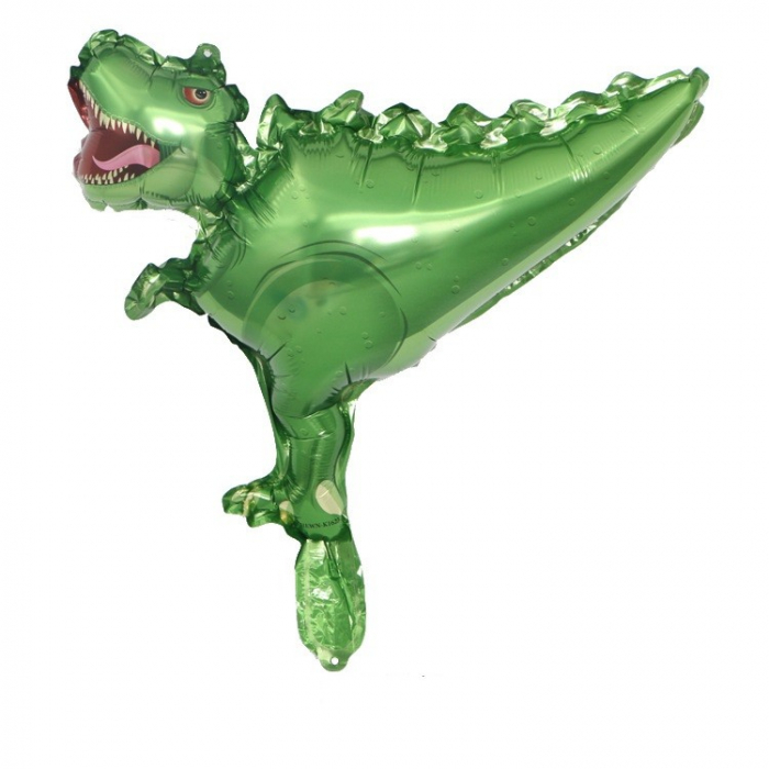 Set 5 Baloane Folie Metalizata, Flippy, Figurine Dinozauri, 30 cm, Ambalaj Individual, Pai inclus, Umflare cu Aer sau Heliu, Multicolor [4]