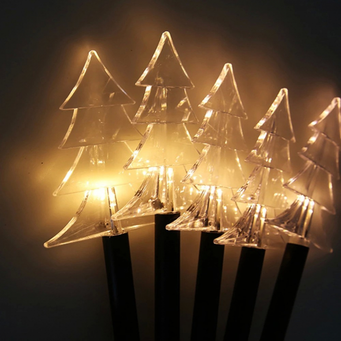 Set 5 Lampi solare LED de exterior Model Brad, pentru gradina, Flippy, 35.5 cm, Alb Cald [4]