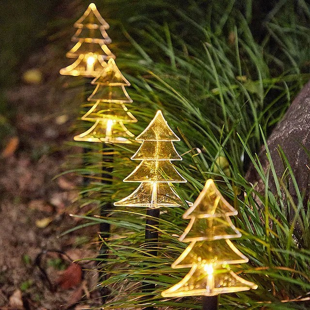 Set 5 Lampi solare LED de exterior Model Brad, pentru gradina, Flippy, 35.5 cm, Alb Cald [5]