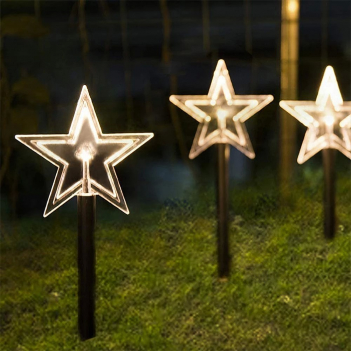 Set 5 Lampi solare LED de exterior Model Stea, pentru gradina, Flippy, 35.5 cm, Alb Cald [8]
