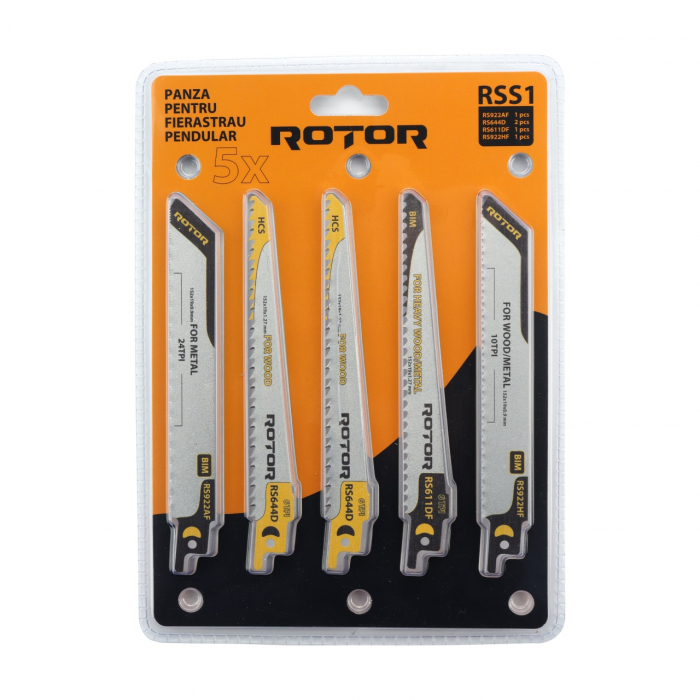 Set 5 Panze fierastrau sabie pentru Lemn/Metal ROTOR RSS1 [2]