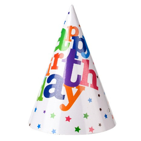 Set 6 Coifuri, Flippy, Petrecere Copii, din Carton, 20 x 13.5 cm, Model 2 Happy Birthday, Multicolor [1]
