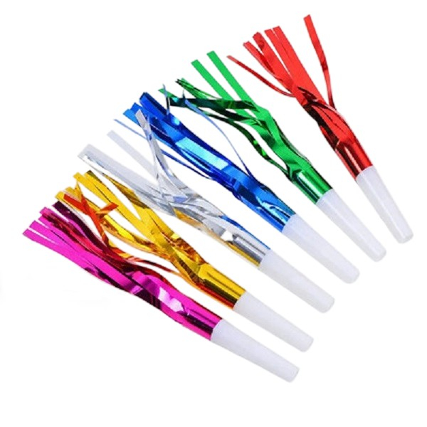 Set 6 Fluiere Party cu Franjuri, Flippy, din Plastic, Multicolor [1]