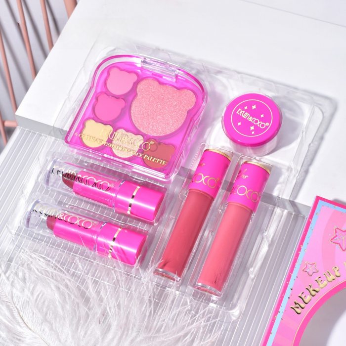 Set 6 Produse de Machiaj, KEVIN &amp; COCO, Pink Bear, 16.2 x 16 x 2.5 cm [2]