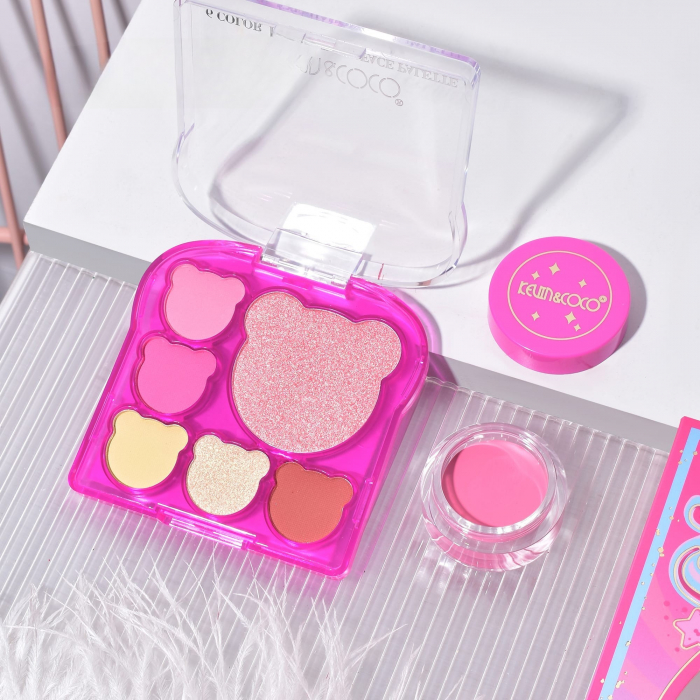 Set 6 Produse de Machiaj, KEVIN &amp; COCO, Pink Bear, 16.2 x 16 x 2.5 cm [3]