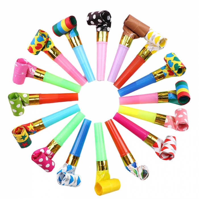 Set 6 Suflatori, Flippy, pentru Petrecere, Tematica Aniversare, 8 cm, Multicolore cu Imprimeu [1]