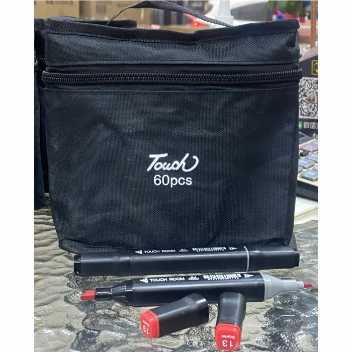 Set 60 Markere cu Alcool Touch Room, Geanta Inclusa, Flippy, Model 2 Multicolor [1]