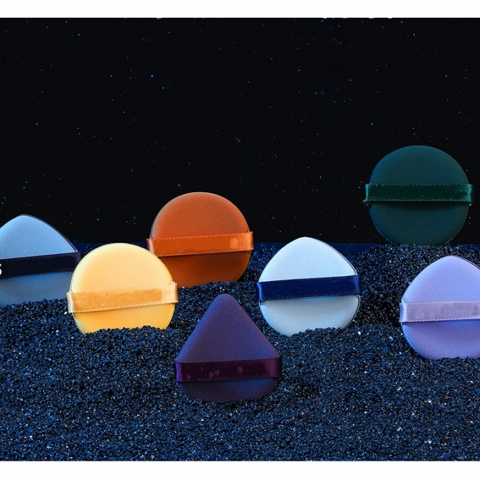 Set 7 Bureti de Machiaj Flippy, Reutilizabili, Utilizare Umeda sau Uscata, Powder Puff, 5.5 x 5.5 x 0.9 cm, Multicolor [11]