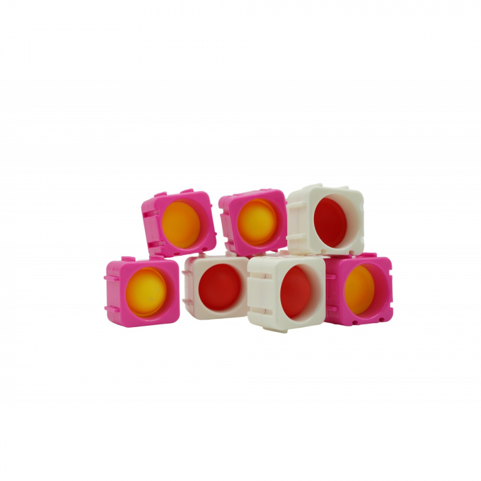 Set 8 blocuri de constructie din silicon, Pop Bubble, Fidget Toy, Puzzle, Multicolor [4]