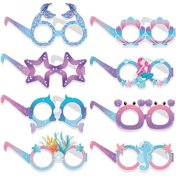 Set 8 Perechi de Ochelari Sirena, Flippy, Colectia Mermaid, Multicolor [1]