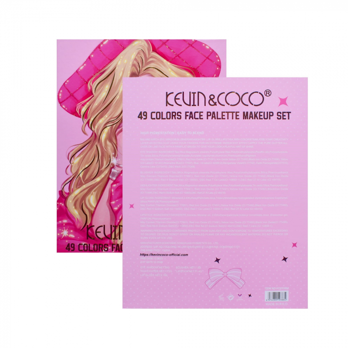 Set 8 Produse de Machiaj, KEVIN &amp; COCO, Butterfly Dream Girl, 49 de culori, 24.7 x 19.7 x 2.7 cm [8]
