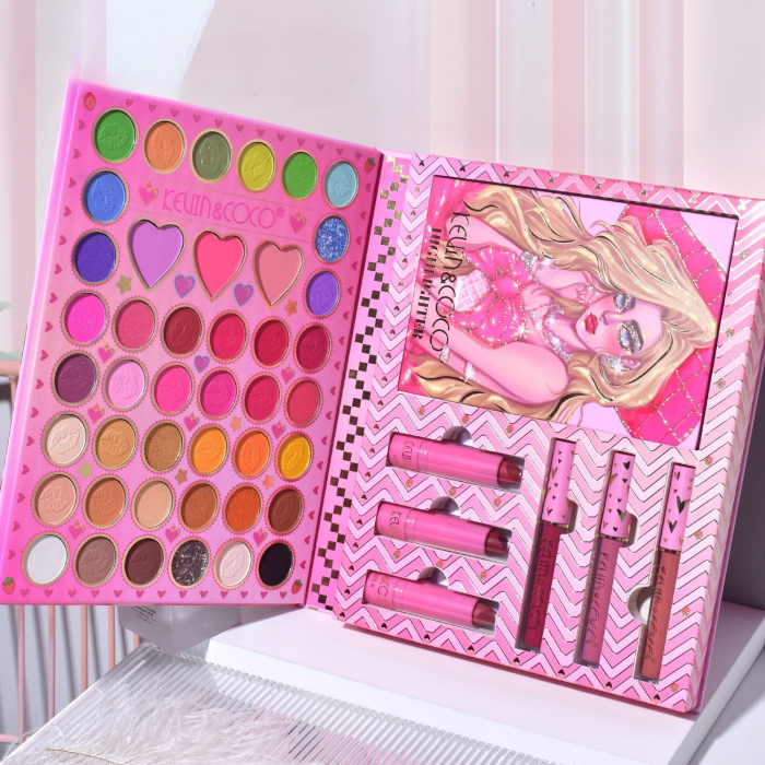 Set 8 Produse de Machiaj, KEVIN &amp; COCO, Butterfly Dream Girl, 49 de culori, 24.7 x 19.7 x 2.7 cm [10]
