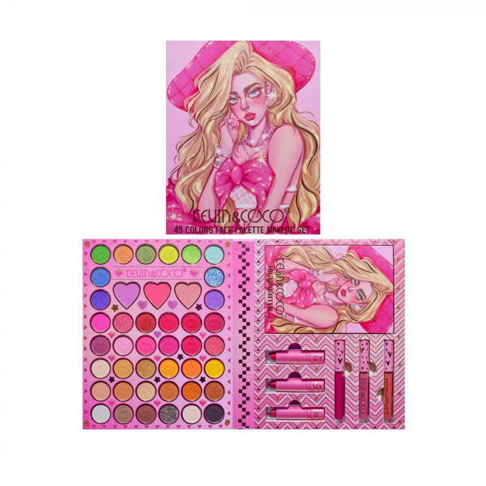 Set 8 Produse de Machiaj, KEVIN &amp; COCO, Butterfly Dream Girl, 49 de culori, 24.7 x 19.7 x 2.7 cm [7]