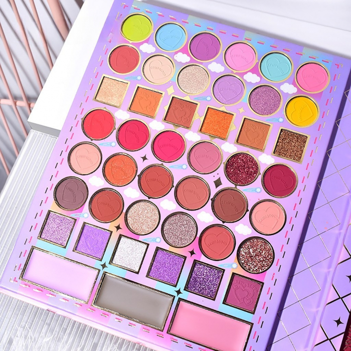 Set 8 Produse de Machiaj, KEVIN &amp; COCO, Violet Fairy, 51 culori, 19.5 x 24.5 x 2.5 cm [3]