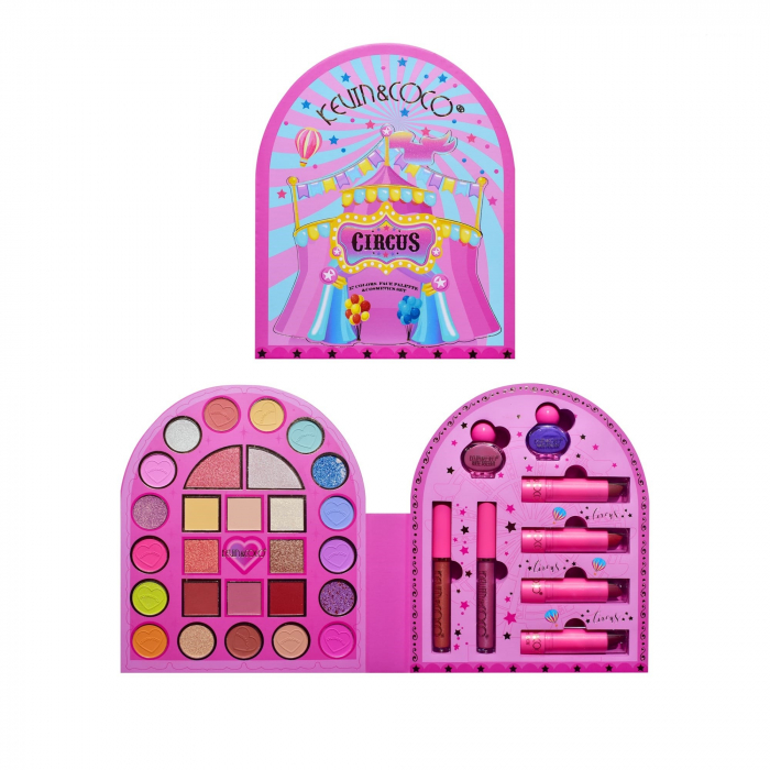 Set 9 Produse de Machiaj, KEVIN &amp; COCO, Arch Circus, 27 culori, 17 x 22.5 x 3.3 cm [10]