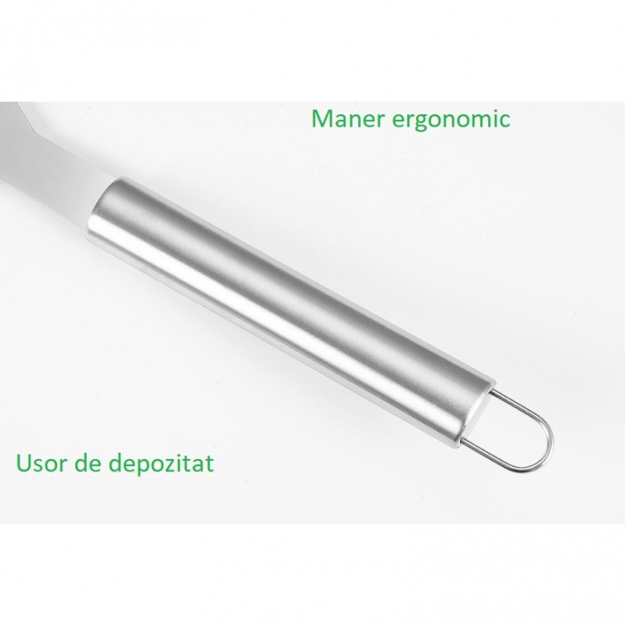 Lichidare Set 9 Ustensile pentru Gratar, Flippy, din Otel Inoxidabil, Geanta Oxford, Argintiu [8]