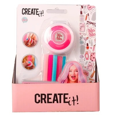 Set accesorii si creta pentru colorarea parului, Roz, Create It! [2]
