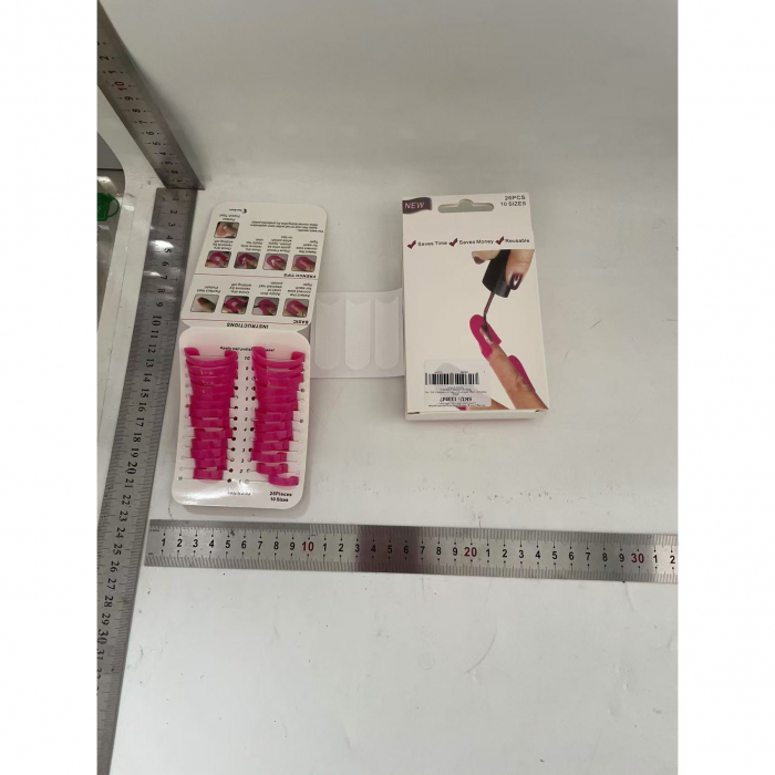 Set Aplicator Unghii, Flippy, 26 Protectii pentru Oja, 10 Dimensiuni, Reutilizabile, 15x2.4x8.8 cm, Roz [2]
