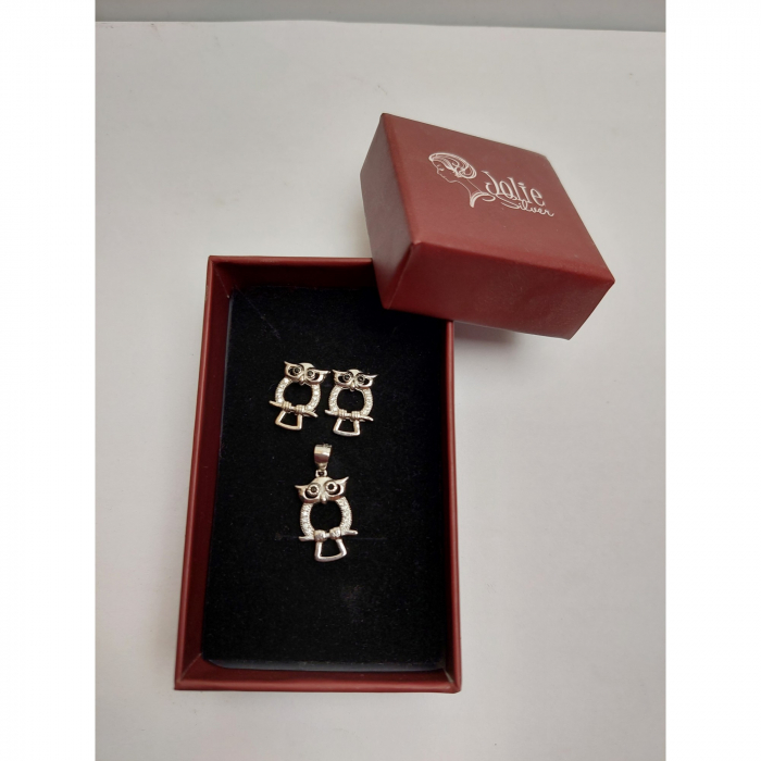 Set Argint 925 Bufnita Contur, Jolie Silver, 4.1g, 2 cm x 1.1 cm [1]