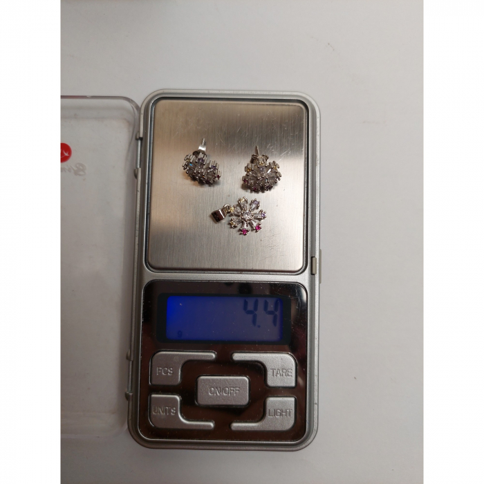 Set Argint 925 Floare cu Margini Colorate, Jolie Silver, 4.4g, 1.5 cm x 1.7 cm [4]