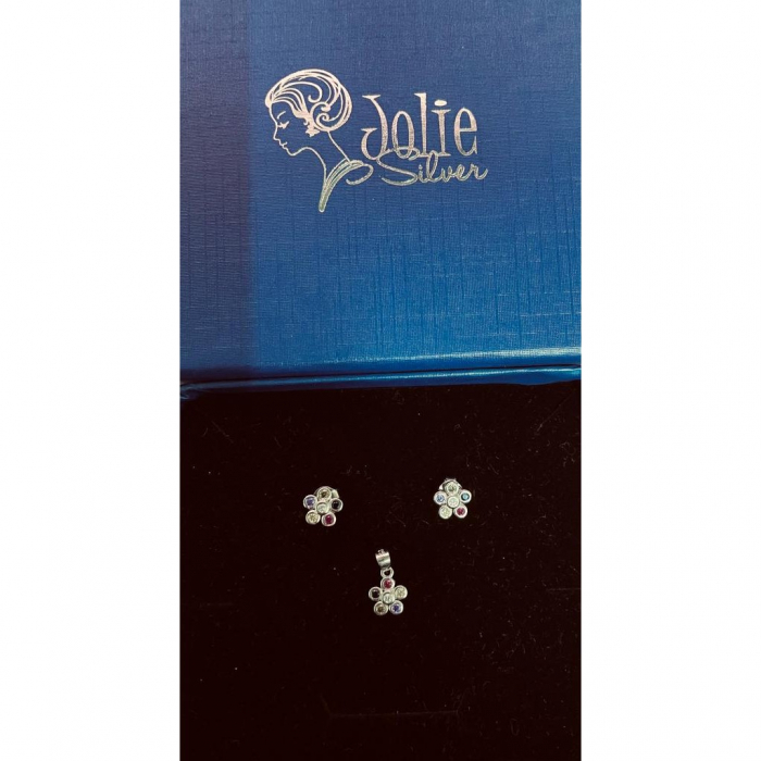 Set Argint 925, Jolie Silver,  Floricele Colorate [1]