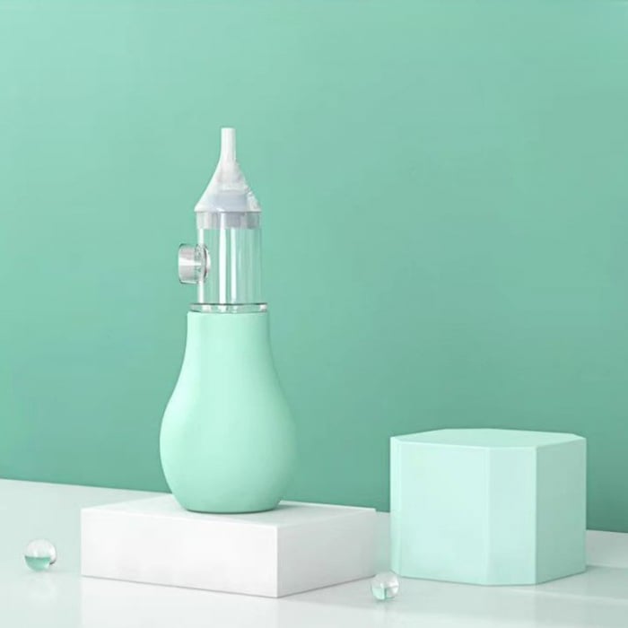 Set Aspirator Nazal pentru Copii, Flippy, Manual, Anti-Reflux, cu Pompita, Usor de Curatat, Varf din Silicon, 11.2x4cm, Verde [3]