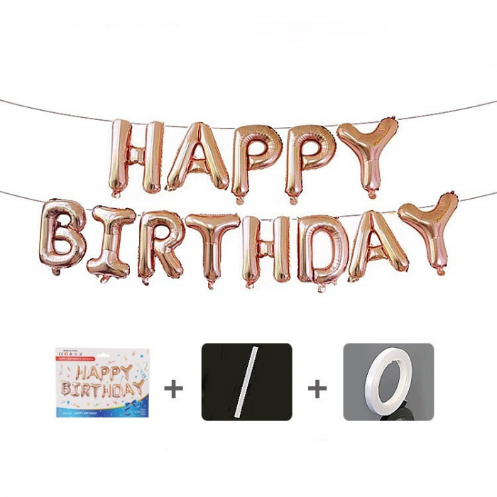 Set baloane folie Flippy, Happy Birthday, 40 cm, rose gold [5]