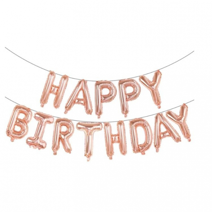 Set baloane folie Flippy, Happy Birthday, 40 cm, rose gold [1]