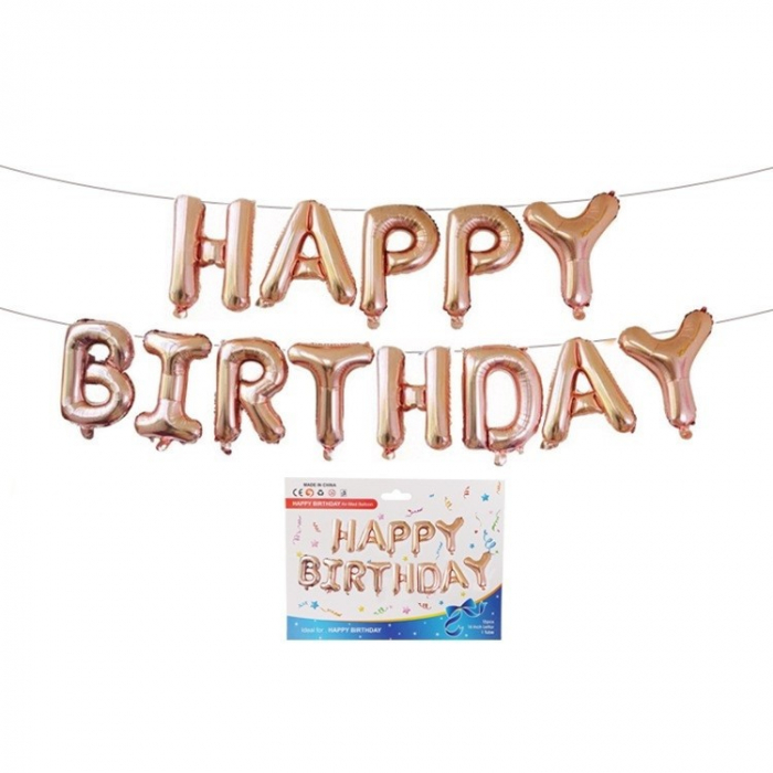 Set baloane folie Flippy, Happy Birthday, 40 cm, rose gold [2]