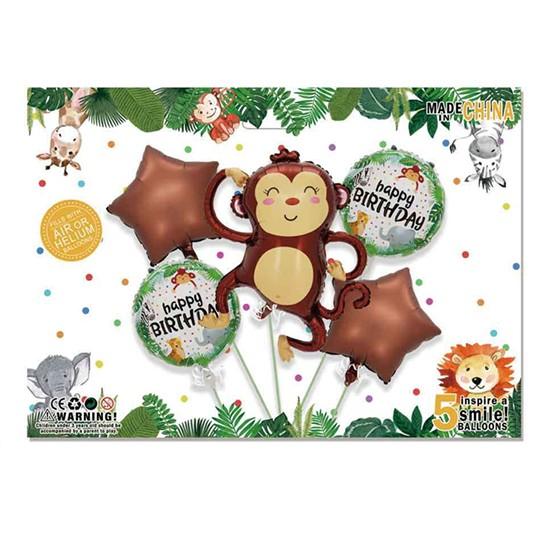 Set baloane maimutica, temtica jungle, 5 baloane folie [1]