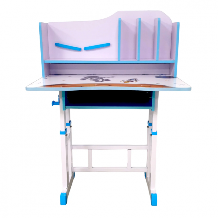 Set birou cu scaunel, alb, metal si MDF, 69 x 45 cm, reglabil pe inălțime, 3 ani + [4]