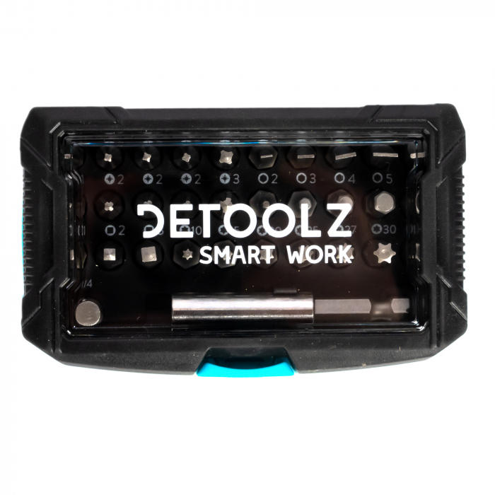 Set biti Detoolz, 32 de piese, cu prelungitor magnetic, material Cr-V [2]