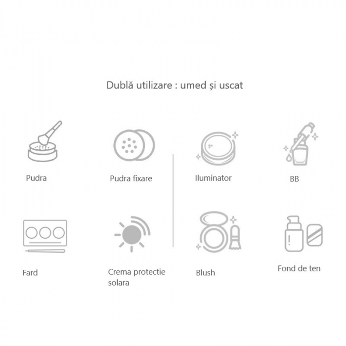 Set Buretei Machiaj, Flippy, Premium, nude, 3 bucati [8]