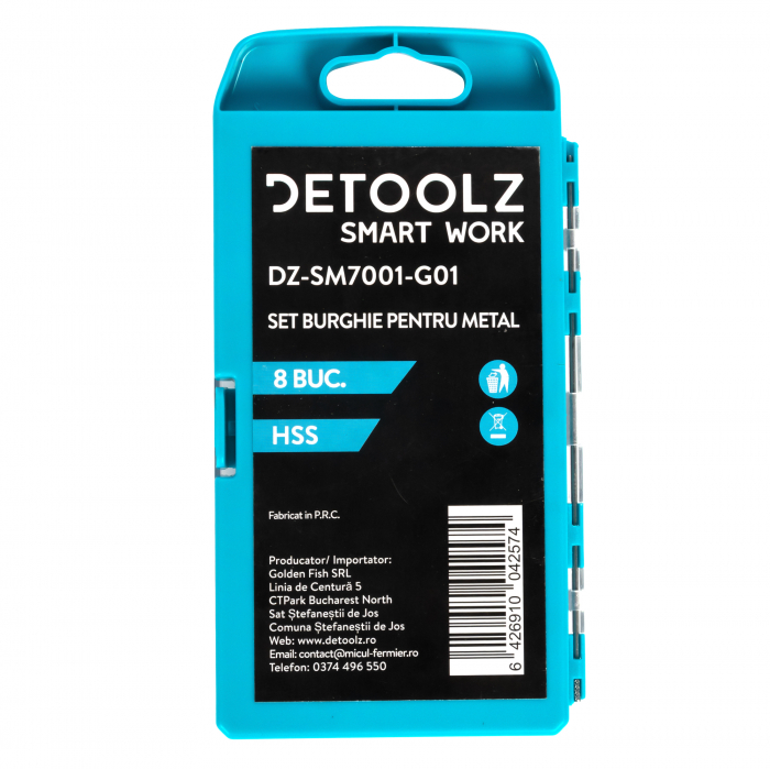 Set burghie Detoolz pentru metal 8 bucati G01 [3]