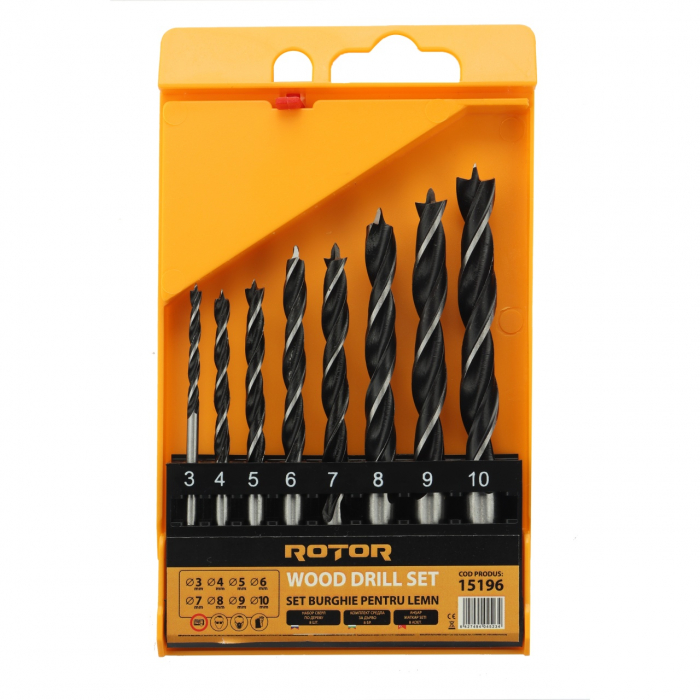 Set burghie pentru lemn, 8 piese ROTOR RBW8 [1]