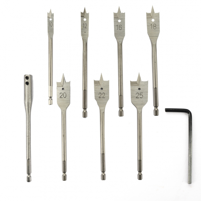 Set burghie plate pentru lemn 9 buc 10-25mm ROTOR RBP9 [1]