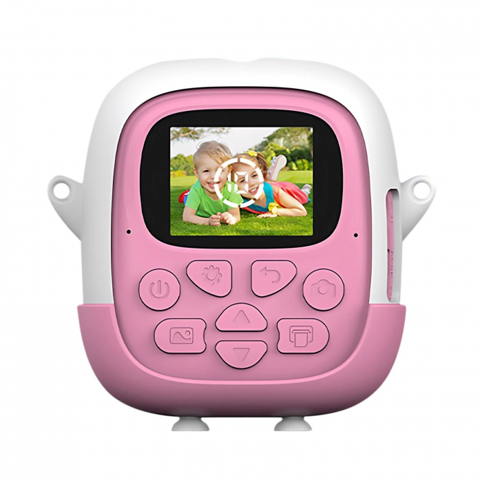 Set Camera Instantanee pentru Copii, Flippy, Ecran HD 2.4'', 24MP, 720P Video, 1200 mAh, cu Functie de Printare Alb-Negru, cablu USB-C, Bluetooth, Compatibil iOS/Android, Imprimare APP, Mode [8]