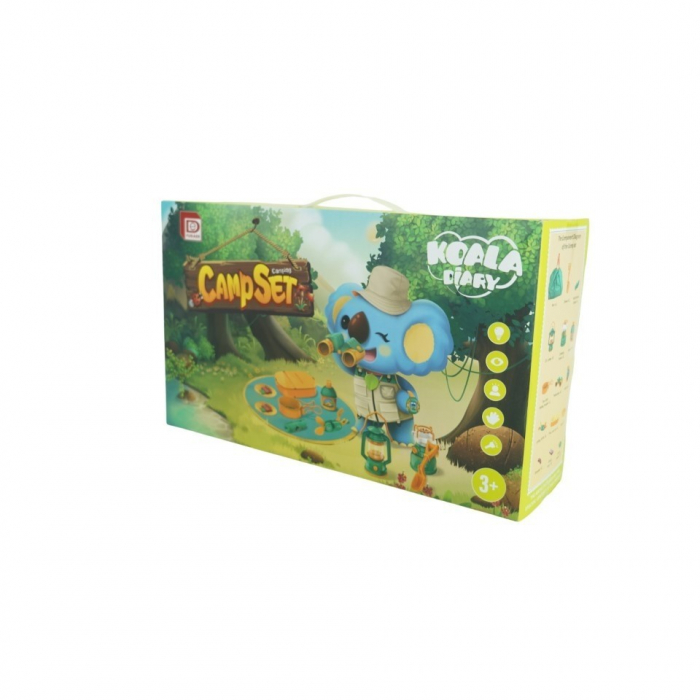 Set camping exterior/interior pentru copii, covoras, 18 ustensile de joaca, +3 ani, multicolor [1]