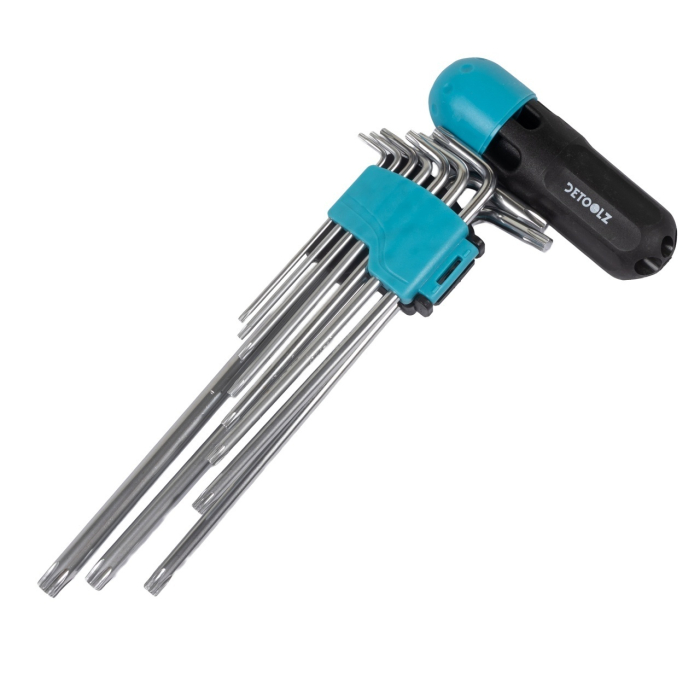 Set chei imbus Detoolz, 10 bucati, maner T, dimensiuni 1.5mm/2mm/2.5mm/ 3mm/4mm/5mm/6mm/8mm/9mm/10mm, material Cr-V [3]