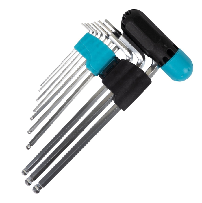 Set chei imbus Detoolz, 10 bucati, maner T, dimensiuni 1.5mm/2mm/2.5mm/ 3mm/4mm/5mm/6mm/8mm/9mm/10mm, material Cr-V [2]