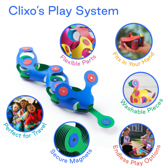 Set Clixo de construit cu magnet, Itsy pack Blue-Green 18 [3]