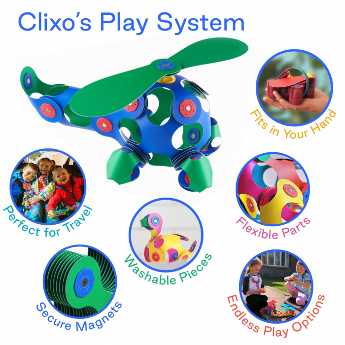 Set Clixo de construit cu magnet, Itsy pack Blue-Green 30 [2]