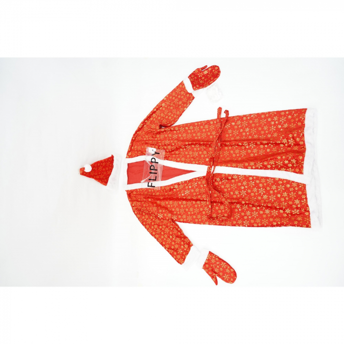 Set Costum de Mos Craciun, Flippy, rosu, pentru adulti, catifea, 5 piese [2]