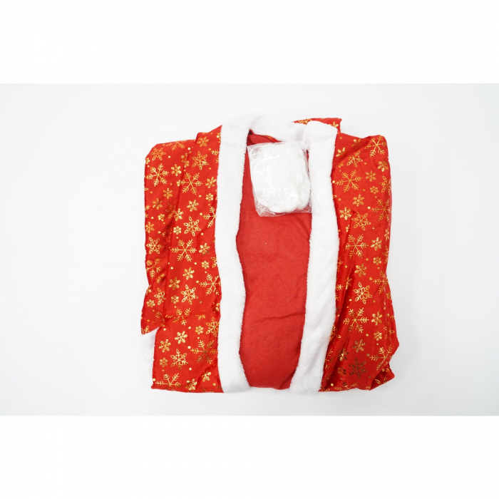 Set Costum de Mos Craciun, Flippy, rosu, pentru adulti, catifea, 5 piese [5]