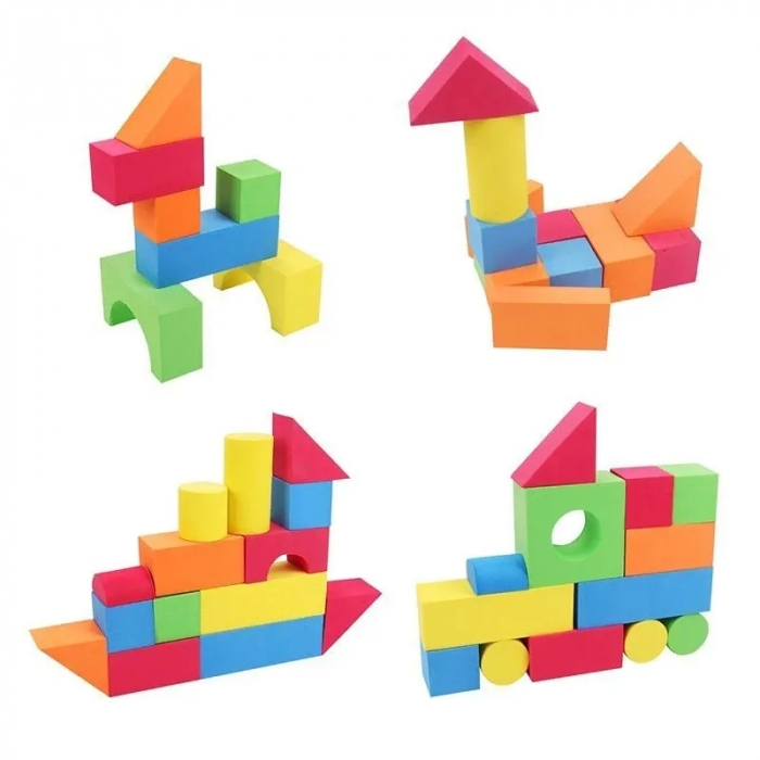 Set Cuburi constructii moi din spuma EVA, 29 piese 33x22x4,5 cm [4]