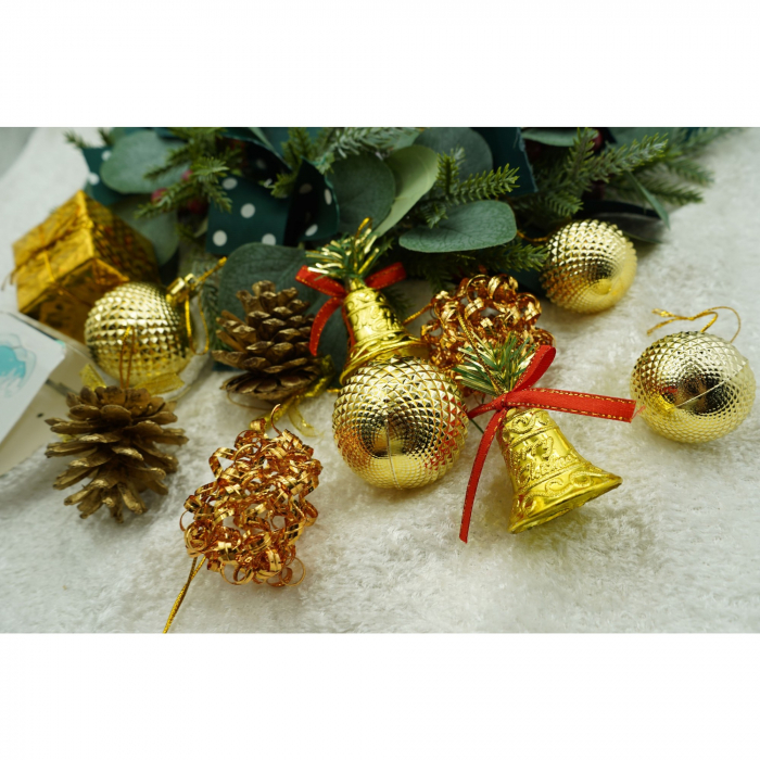 Set de 24 ornamente de brad, Flippy, de tip Glob, Multicolor, din polistiren, cu finisaj sclipitor , cutie  5  cm adancime x 29  cm lungime x 19  cm inaltime [2]